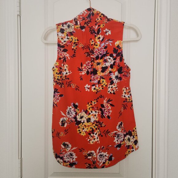 A New Day Sleeveless Floral Button-Up Keyhole Tie-Neck Blouse – Women’s Size XS - Picture 7 of 14